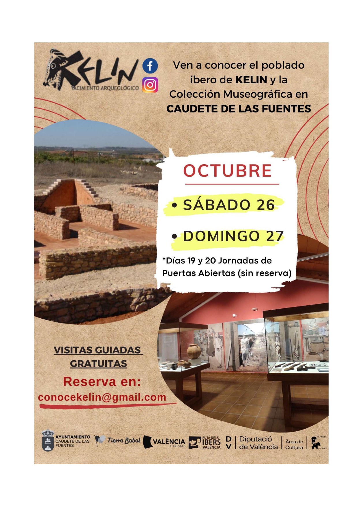 -OCTUBRE 2024- Visitas gratuitas al Yacimiento Arqueológico de KELIN y Colección Museográfica «Luis García de Fuentes»