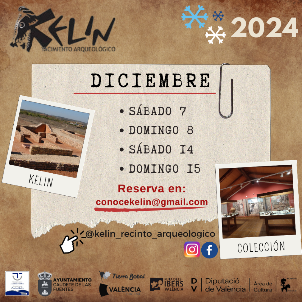 DICIEMBRE 2024- Visitas gratuitas al Yacimiento Arqueológico de KELIN y Colección Museográfica «Luis García de Fuentes»