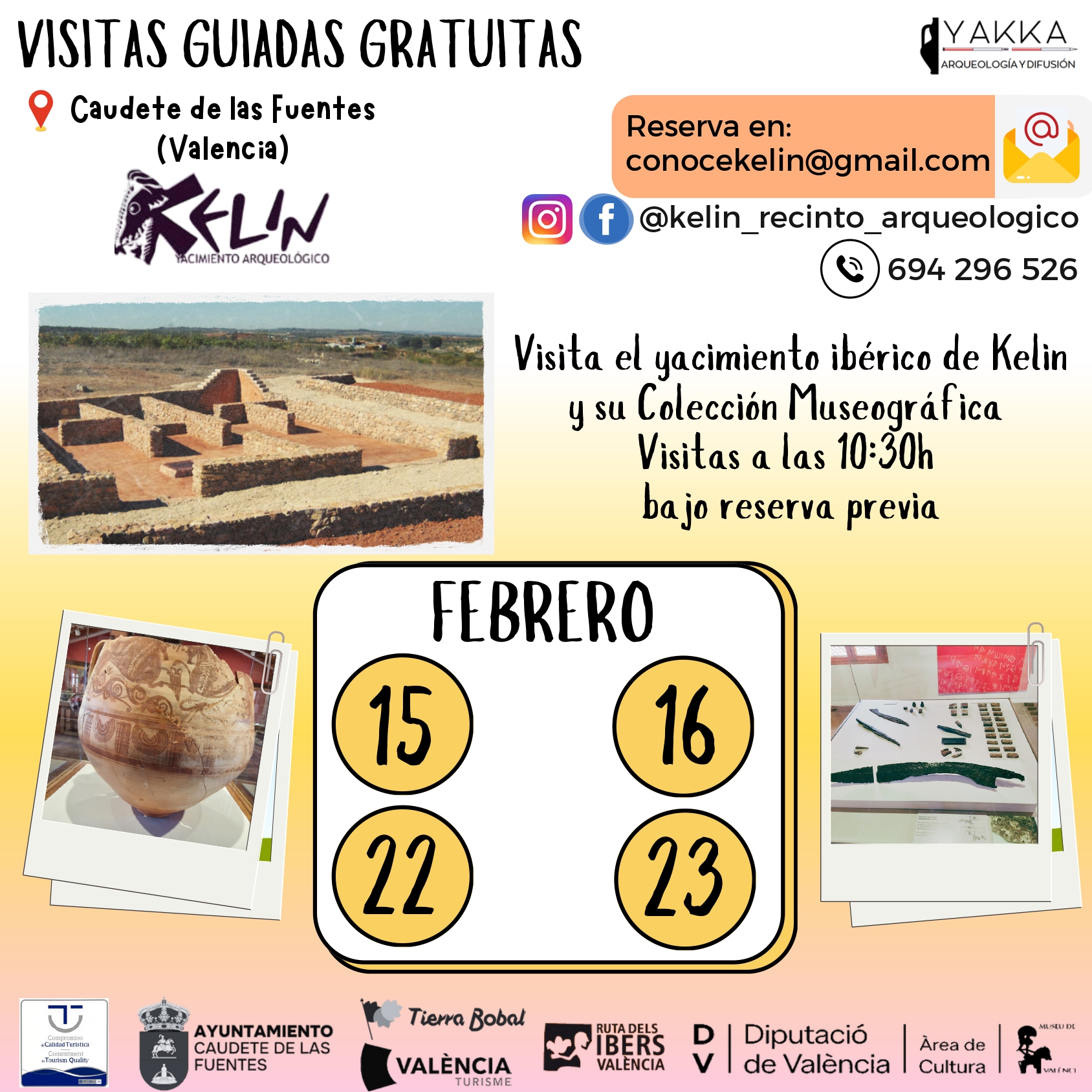 FEBRERO 2025- Visitas gratuitas al Yacimiento Arqueológico de KELIN y Colección Museográfica «Luis García de Fuentes»