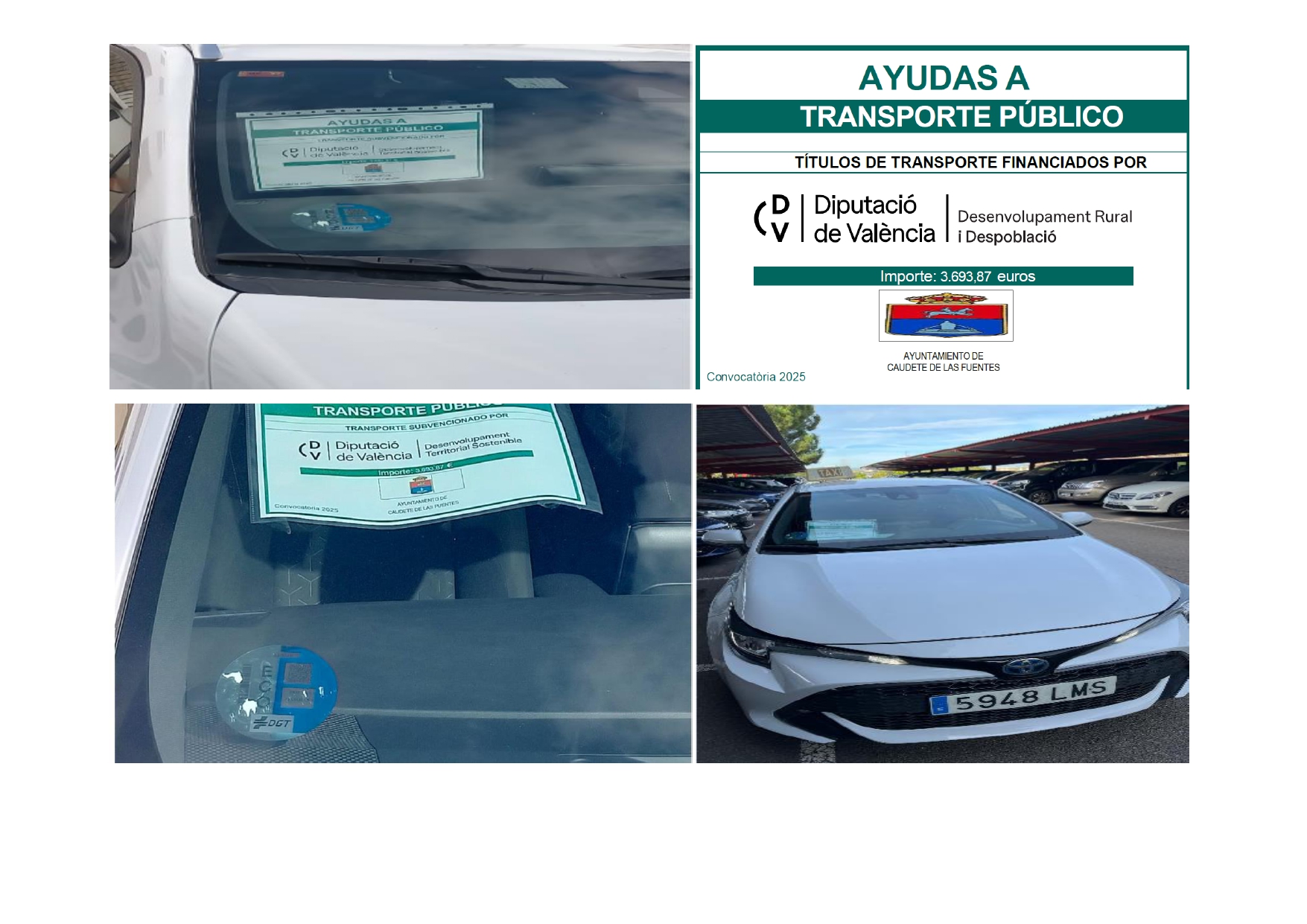Subvención acordada por la Diputación de Valencia para financiar la mejora del servicio de transporte público en el municipio, ejercicio 2025