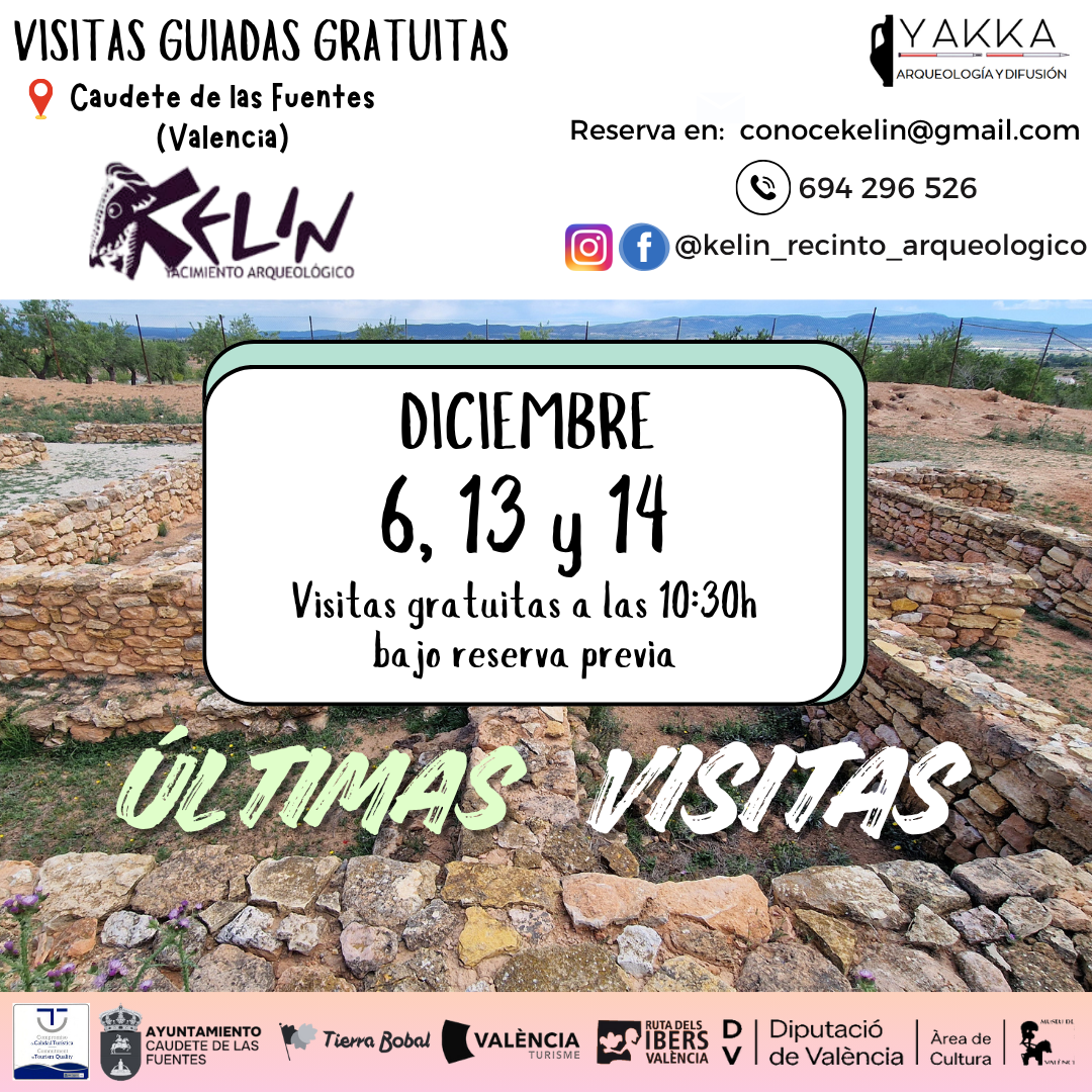 VISITAS GUIADAS GRATUITAS AL YACIMIENTO KELIN Y A LA COLECCIÓN MUSEOGRAFICA DICIEMBRE  2025